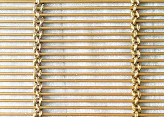 สีทองแดง SS316L สายเคเบิ้ลทอตาข่าย Antifire Building Cladding