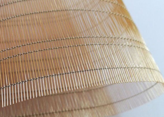 สีบรอนซ์รีไซเคิล 70% ลวดตาข่ายเคลือบแก้ว Art Copper Woven