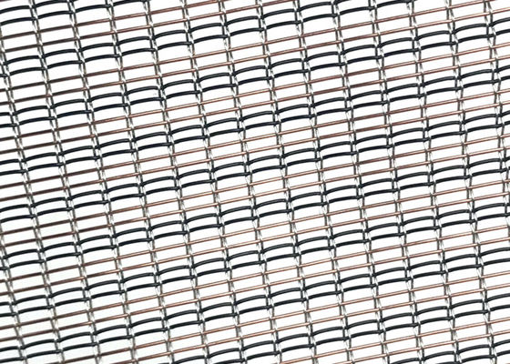 กระจกสีฟ้าตกแต่งหรูหราพร้อมตาข่ายโลหะ Interlayer ทอธรรมดา