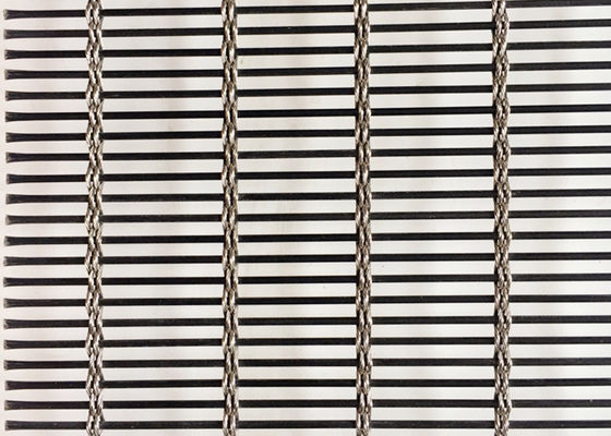 อาคารสีดำอาคารสแตนเลสสายเคเบิลตาข่ายสถาปัตยกรรม 120m X 6m
