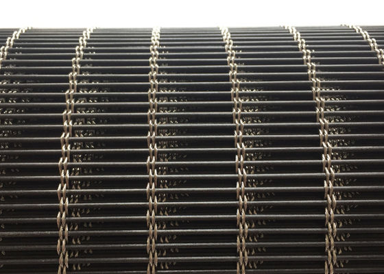 อาคารสีดำอาคารสแตนเลสสายเคเบิลตาข่ายสถาปัตยกรรม 120m X 6m