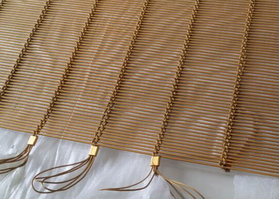 สีทอง 316l สแตนเลสตาข่ายสถาปัตยกรรมสีตกแต่งพาร์ทิชันโลหะ