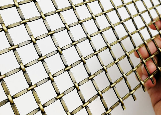 3.0m X 1.5m ทอ Crimped ตาข่ายโลหะสถาปัตยกรรมตกแต่งตู้ใส่