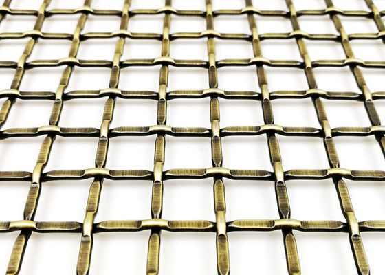 3.0m X 1.5m ทอ Crimped ตาข่ายโลหะสถาปัตยกรรมตกแต่งตู้ใส่