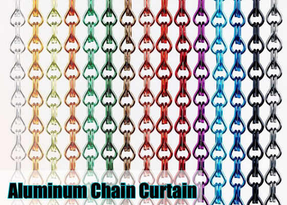 ISO9000 ตกแต่ง 2.0 มม. Chain Link Door Fly Curtain ทนต่อการสึกกร่อน
