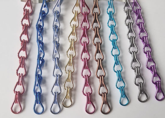ISO9000 ตกแต่ง 2.0 มม. Chain Link Door Fly Curtain ทนต่อการสึกกร่อน