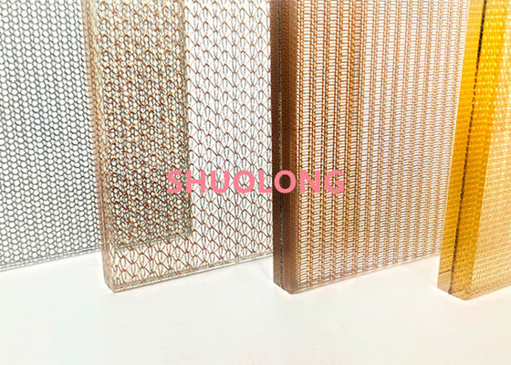 ลวดตาข่ายทองแดงตกแต่งสีบรอนซ์สำหรับกระจกลามิเนตศิลปะ