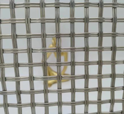 เงิน 1.2 มม สถาปัตยกรรม Woven Wire Mesh การแก้ไขการล้อมความปลอดภัยสูงสุด