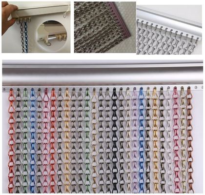 เครื่องประดับโลหะ 2.0mm Chain Link Fly Screen เป็นเพดานตามสั่ง