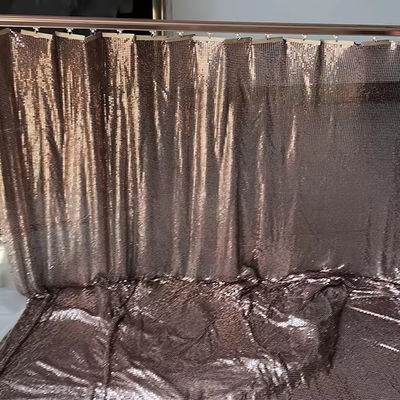 อลูมิเนียมสลัด Shimmer โลหะ Sequin สายพันธุ์ Link ผ้าสําหรับผ้าม่าน โลหะ Mesh ผ้า