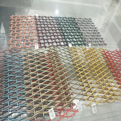 18 มิลลิเมตร Warp Pitch อลูมิเนียมตกแต่ง Wire Mesh Grilles สําหรับประตูตู้