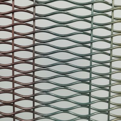 18 มิลลิเมตร Warp Pitch อลูมิเนียมตกแต่ง Wire Mesh Grilles สําหรับประตูตู้
