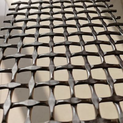 ISO9001 รับรอง Diamond Woven Mesh 42.2% พื้นที่เปิดสําหรับอุตสาหกรรมภารกิจหนัก