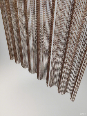 ตกแต่ง Chainmail แหวนตาข่ายม่านหน้าจออาคาร Facades สีธรรมชาติ