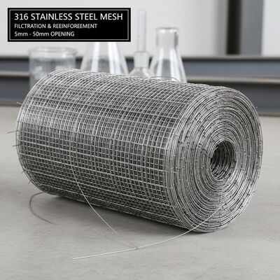 316 Grade Stainless Steel Architectural Mesh Panel with 5mm to 50mm Opening Size for Heavy Duty Filtration and Reinforcement