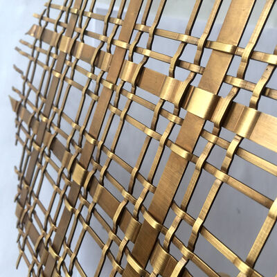 3mm And 10mm Mixed Strip Decorative Woven Wire Mesh 7.8kg Per Sqm Panel