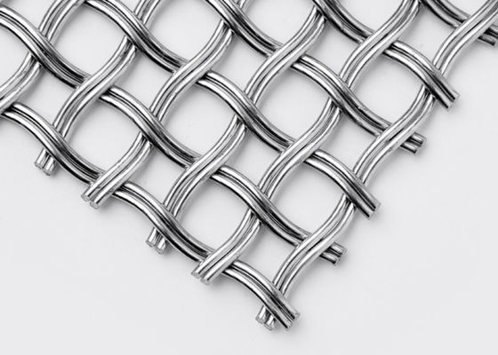 สแตนเลส Facades ตกแต่งตาข่ายคู่ Crimped สำหรับตาข่ายลวดทอสถาปัตยกรรม