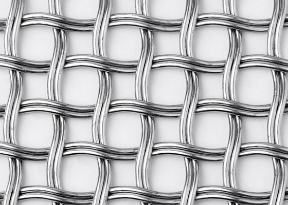 สแตนเลส Facades ตกแต่งตาข่ายคู่ Crimped สำหรับตาข่ายลวดทอสถาปัตยกรรม