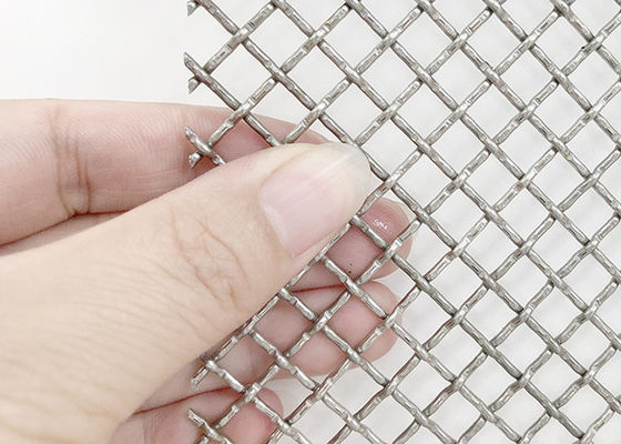 3 × 6m SGS ล็อค Crimp ลวดตาข่ายสแควร์สแตนเลสตาข่ายโลหะทอ
