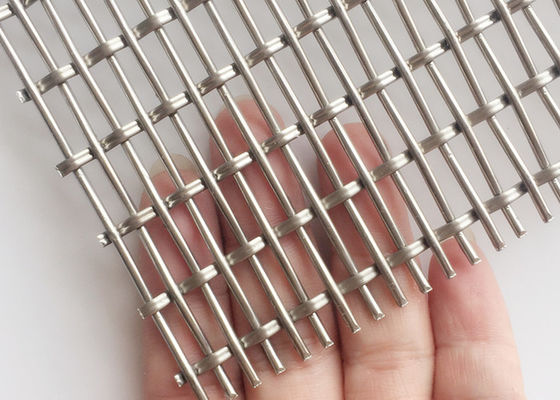 4.2mm ถักล็อค Crimp ลวดตาข่ายตู้พาร์ติชั่นตกแต่ง Facade