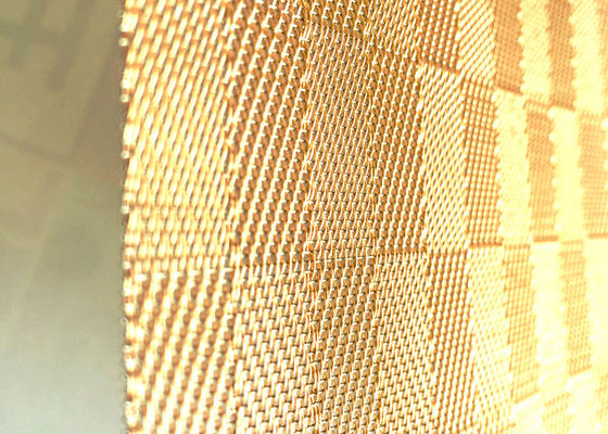 8ft Gold Glass Laminated Wire Mesh Antiwear สำหรับเฟอร์นิเจอร์และบันได