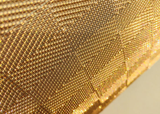 8ft Gold Glass Laminated Wire Mesh Antiwear สำหรับเฟอร์นิเจอร์และบันได