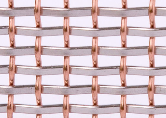 4mm 8m ทองแดงสีแดงตกแต่งหน้าจอตาข่ายโลหะแข็งต่อต้าน Impact