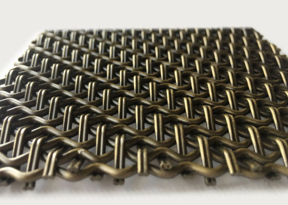 ล็อค Crimped ตกแต่งตาข่ายลวดตาข่าย Eco Facade ผนังหน้าจอสถาปัตยกรรม