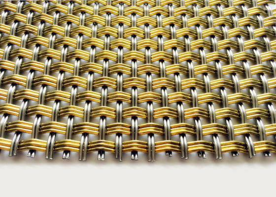 ภายในทองเหลือง Crimped ตกแต่งทอลวดตาข่าย ISO9001 4m ถึง 8m