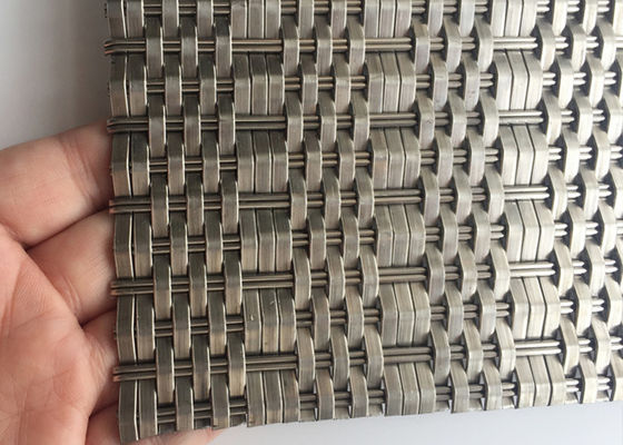 SS316 แผงลวดตาข่ายโลหะทอสถาปัตยกรรม Deco เส้นผ่านศูนย์กลางวิปริต 1.5 X 2 มม