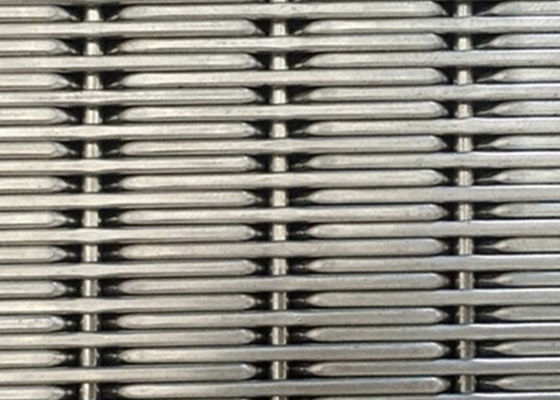 SUS 304 สแตนเลสทอลวดตาข่ายแผง 2mm Dia 17.5mm Warp Pitch
