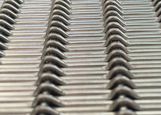 SUS 304 สแตนเลสทอลวดตาข่ายแผง 2mm Dia 17.5mm Warp Pitch
