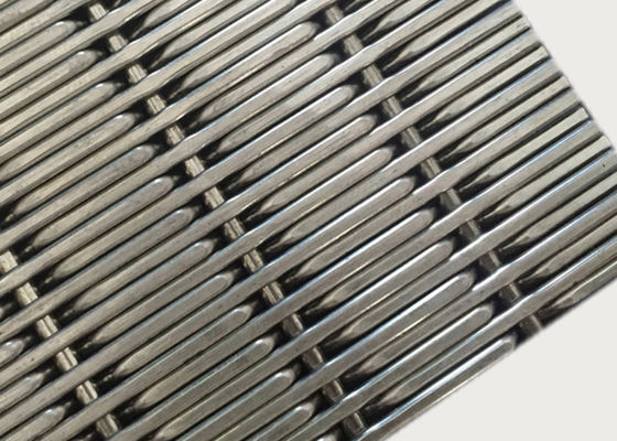 SUS 304 สแตนเลสทอลวดตาข่ายแผง 2mm Dia 17.5mm Warp Pitch