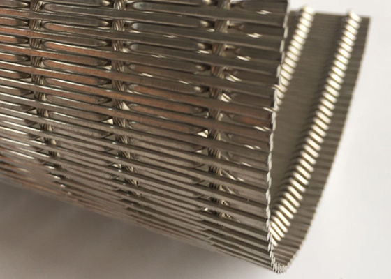 Crimped 9mm 2m ผ้าตาข่ายโลหะที่มีความยืดหยุ่น OEM ลิฟต์ภายใน Wall Panels
