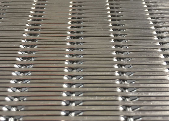 Crimped 9mm 2m ผ้าตาข่ายโลหะที่มีความยืดหยุ่น OEM ลิฟต์ภายใน Wall Panels