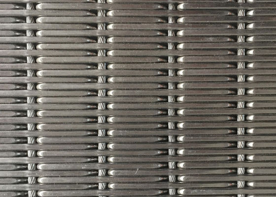 Crimped 9mm 2m ผ้าตาข่ายโลหะที่มีความยืดหยุ่น OEM ลิฟต์ภายใน Wall Panels