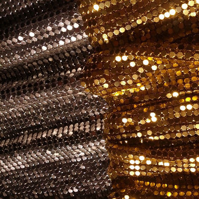 เครื่องประดับโลหะ อลูมิเนียม Sequins ทนต่อน้ํามัน ผ้า Mesh โลหะ