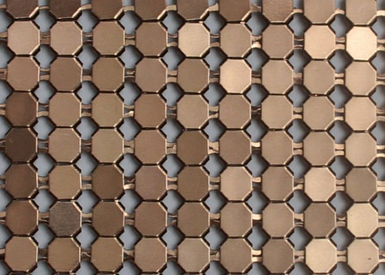 SGS Cladding อลูมิเนียมโลหะเลื่อมผ้าตาข่ายโลหะ Oilproof สำหรับเสื้อผ้า