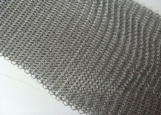 ตกแต่ง Chainmail แหวนตาข่ายม่านหน้าจออาคาร Facades สีธรรมชาติ