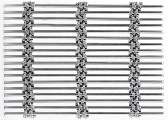 โครงอาคารที่ยืดหยุ่นได้ Facade Metal Architectural Mesh หนา 7 มม. สีธรรมชาติ
