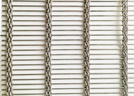 ลวดสลิงทออ่อน 63% ตาข่ายสถาปัตยกรรมสแตนเลสสำหรับ Facade Cladding