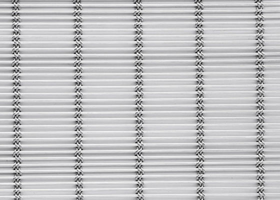 6m X 120m ม่านตาข่ายสถาปัตยกรรมสแตนเลสสีธรรมชาติ Facade MetalFabric ทอ