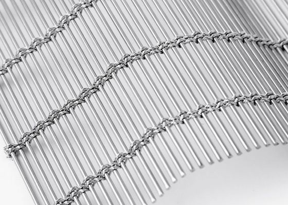 6m X 120m ม่านตาข่ายสถาปัตยกรรมสแตนเลสสีธรรมชาติ Facade MetalFabric ทอ