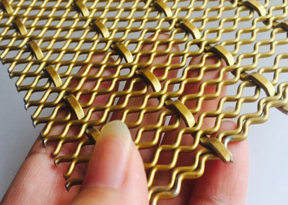 4.5mm Facade ตกแต่งลวดตาข่ายทอ 4.0m X 2.0m