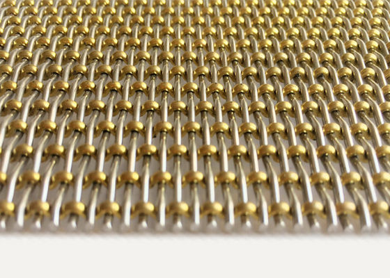 3.2mm ทองเหลืองลูกปัดตกแต่งล็อคจีบลวดตาข่ายทอราวบันได