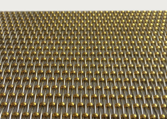 3.2mm ทองเหลืองลูกปัดตกแต่งล็อคจีบลวดตาข่ายทอราวบันได