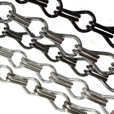ขนาดมาตรฐาน 12mm * 24mm อลูมิเนียม Chain Link ผ้าม่านความทนทานสูง