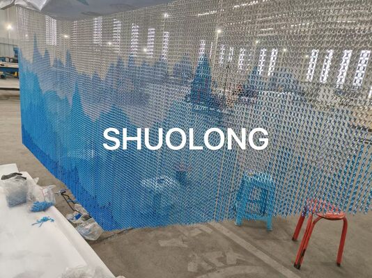 ขนาด 90x210cm สายเชื่อมโซ่ สาย Mesh ขนาดผ้าม่านสําหรับอุปสรรคความปลอดภัยทางการค้า
